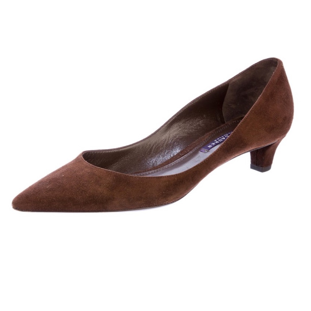 Ralph Lauren Collection Vintage Suede Pumps Brown